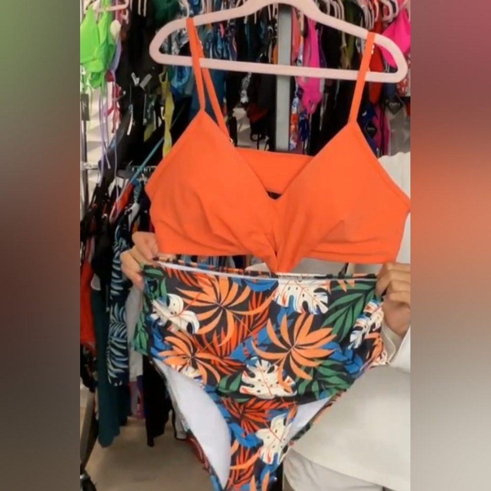 Tropical Orange 2 Pc Piece Swimsuit